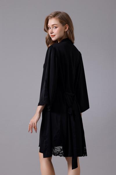 Áo kimono nữ Vera satin phối ren - V0608