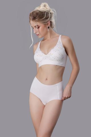 Quần lót lưng cao nữ Vera nylon trơn - V0632Trắng kem
