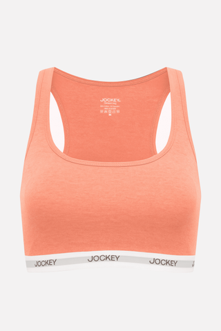 Áo Jockey Bra-top nữ Cotton viền chữ - J4007Cam melange