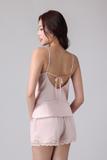 Bộ short Vera by Chipu satin trơn phối ren - C0051