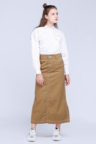 Chân váy chữ A dáng dàiNâu vàng