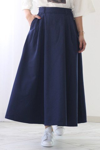 Chân váy dài lưng thunXanh đậm