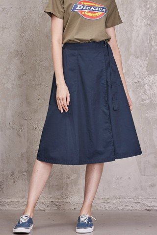 Chân váy suông chữ A lưng thunNavy đậm
