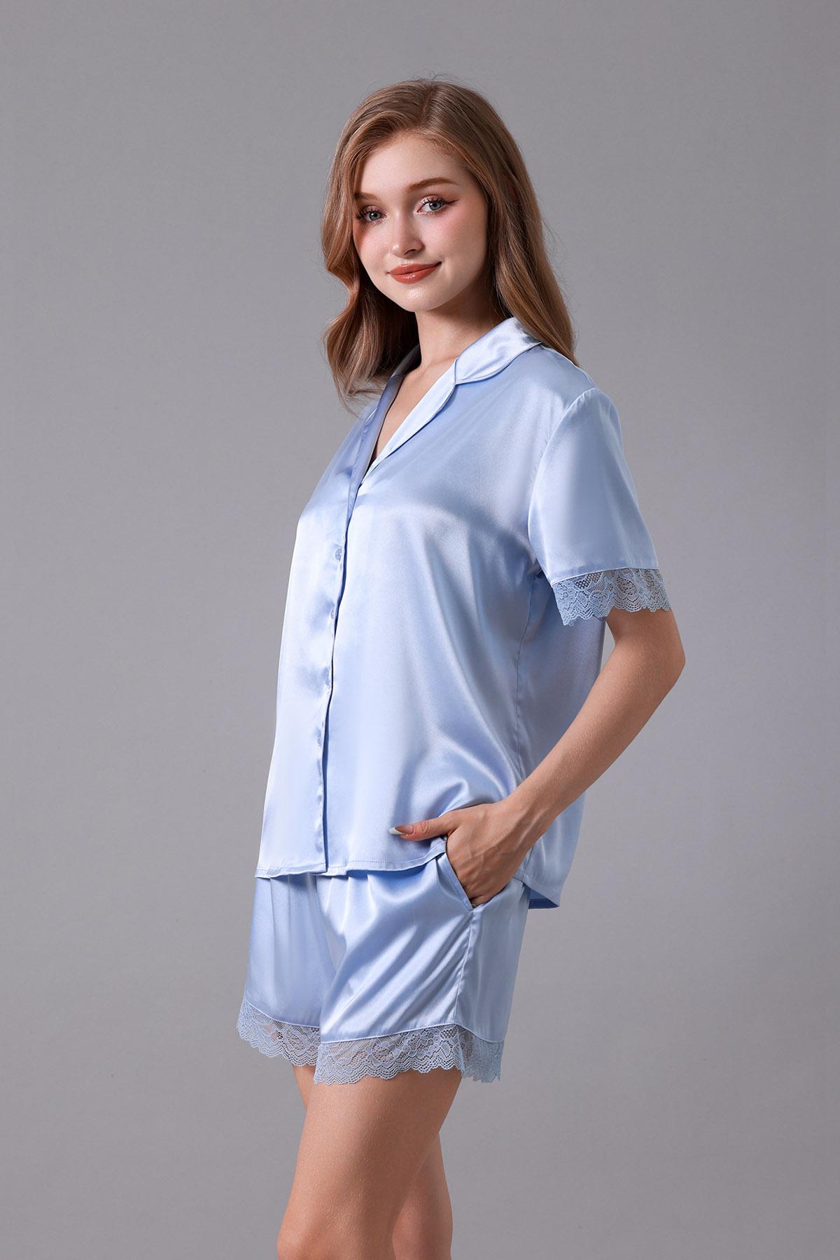 Bộ pijama ngắn nữ Vera satin tay ngắn - V0623