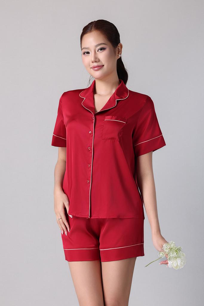 Bộ pijama ngắn nữ Vera latin trơn tay ngắn - V0773