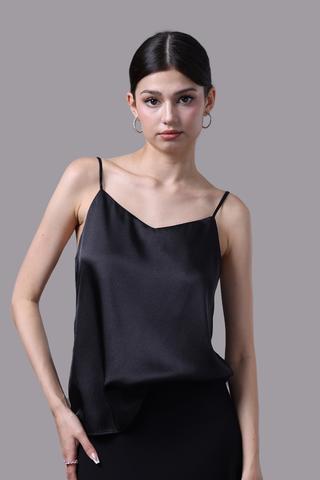 Áo camisole nữ Vera satin trơn - V0674Đen