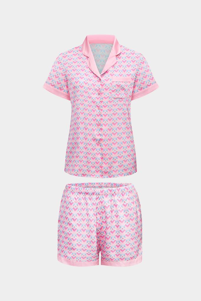 Bộ pijama ngắn nữ Vera satin in tay ngắn - V0768