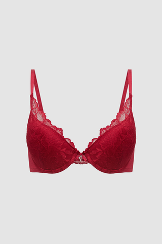 Áo ngực cup V nữ VERA ren phối lưới mút mỏng - V0680Đỏ rượu
