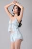Bộ short Vera by Chipu satin trơn phối ren - C0042