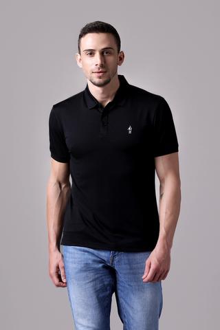 Áo Polo Nam Jockey poly wicking thêu logo Full Boy -J1315Đen