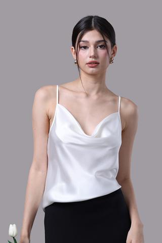 Áo camisole nữ Vera satin trơn - V0675Trắng kem
