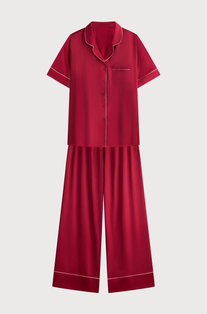 Bộ pijama dài nữ Vera latin trơn tay ngắn - V0774