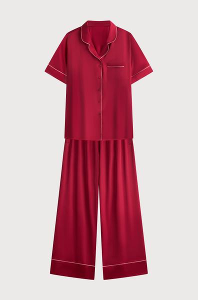 Bộ pijama dài nữ Vera latin trơn tay ngắn - V0774