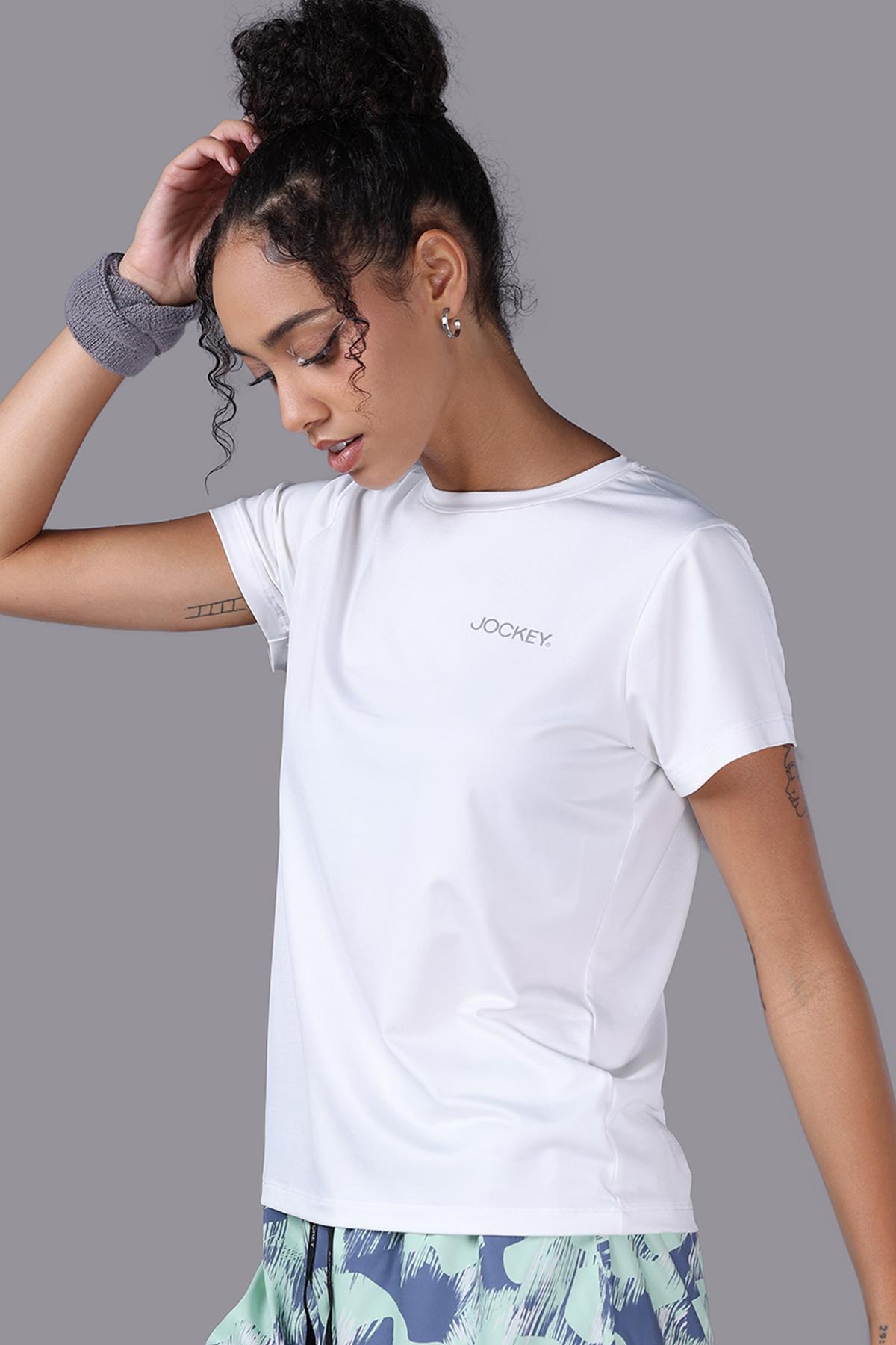 Áo T- shirt thể thao Jockey Nữ chất liệu wicking in logo - J1377