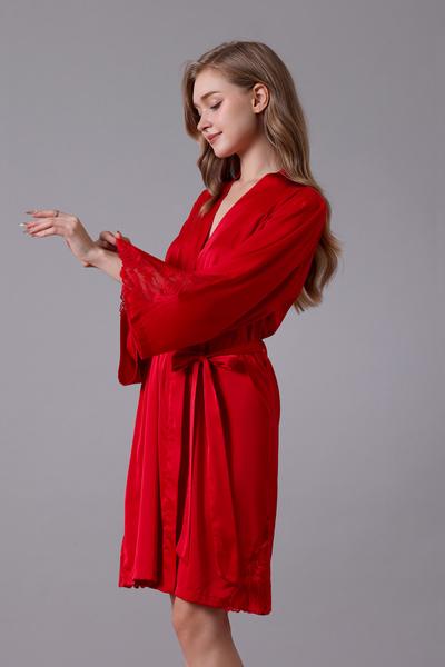 Áo kimono nữ Vera satin phối ren - V0608