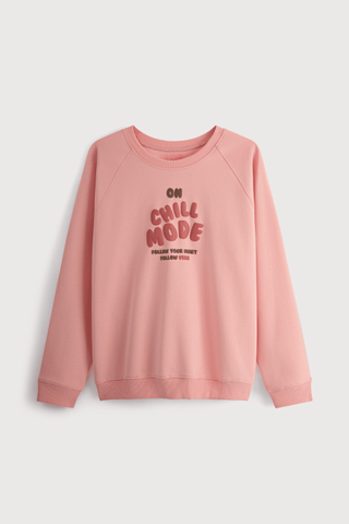 Áo sweater nữ Vera cotton spandex trơn in điểm - V0811Hồng