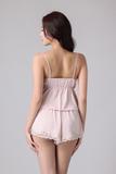 Bộ short Vera by Chipu satin trơn phối ren - C0042