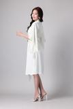 Áo khoác kimono Vera by Chipu satin trơn phối ren - C0045