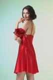 Đầm ngắn nữ Vera satin trơn - V0740