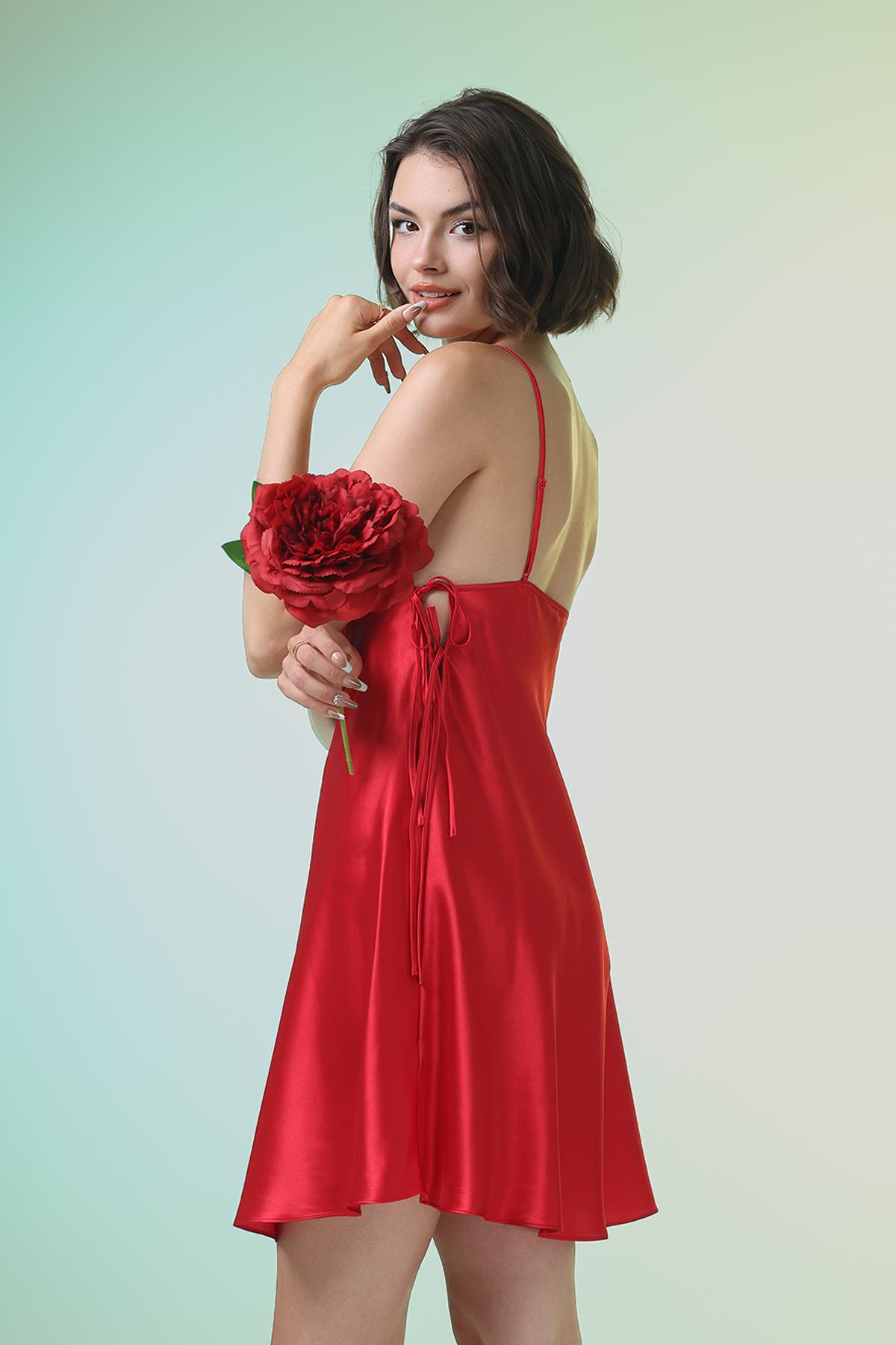 Đầm ngắn nữ Vera satin trơn - V0740